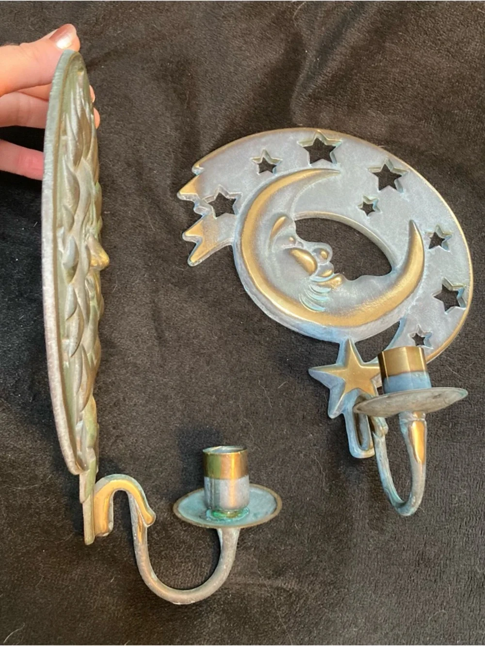 1994 Pair of Sun and Moon PartyLite metal candle holders - Picture 16 of 16